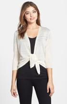 Women's Nic+zoe '4-way' Convertible Three Quarter Sleeve Cardigan - Beige