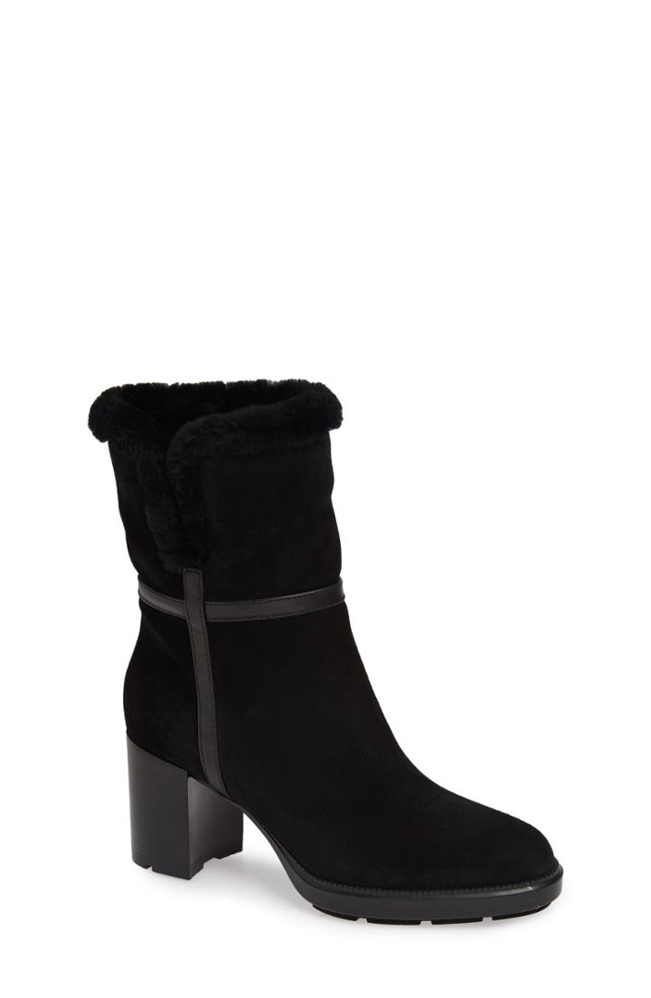 Women's Aquatalia Isolda Genuine Shearling Weatherproof Boot .5 M - Black
