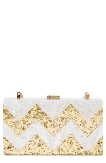 Glint Glitter Chevron Box Clutch -