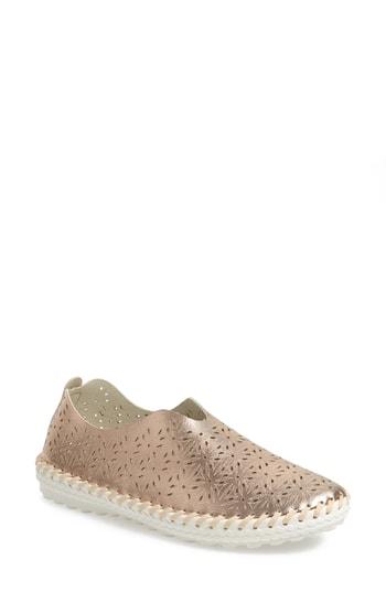 Women's Bernie Mev. Perforated Slip-on Flat Us / 36eu - Metallic