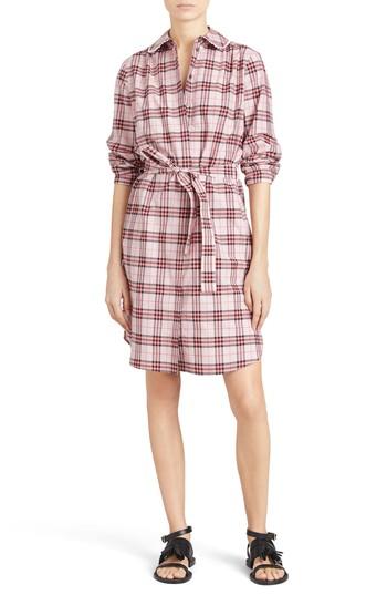 Women's Burberry Agna Check Shirtdress Us / 38 It - Pink