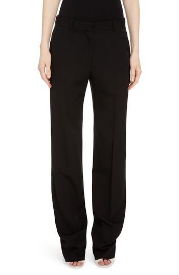 Women's Givenchy Wool Straight Leg Pants Us / 34 Fr - Black