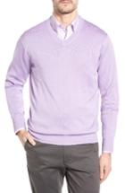 Men's Peter Millar Silk Blend V-neck Sweater, Size - Purple