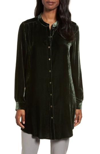Women's Eileen Fisher Long Velvet Shirt
