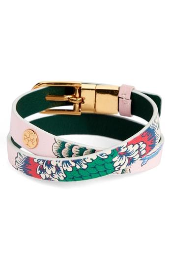 Women's Tory Burch Happy Times Reversible Wrap Leather Bracelet