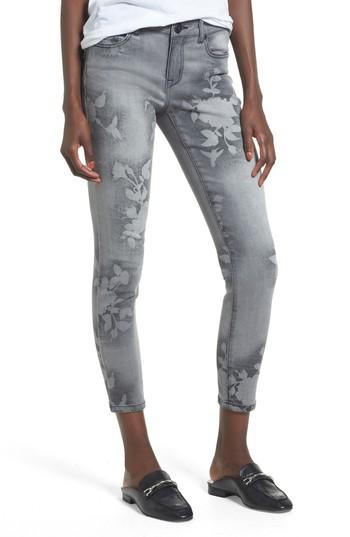 Women's 1822 Denim Floral Wash Crop Skinny Jeans - Grey