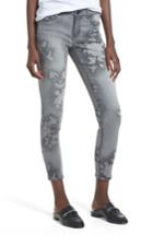 Women's 1822 Denim Floral Wash Crop Skinny Jeans - Grey