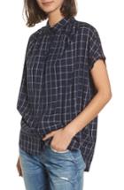 Women's Madewell Central Windowpane Check Shirt, Size - Blue