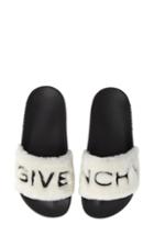 Women's Givenchy Logo Genuine Shearling Slide Sandal Us / 36eu - White