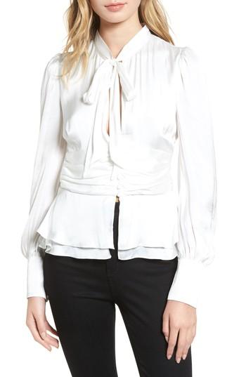 Women's Bardot Tie Front Blouse - Ivory
