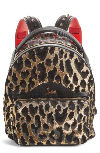 Christian Louboutin Small Backloubi Metallic Print Backpack - Black