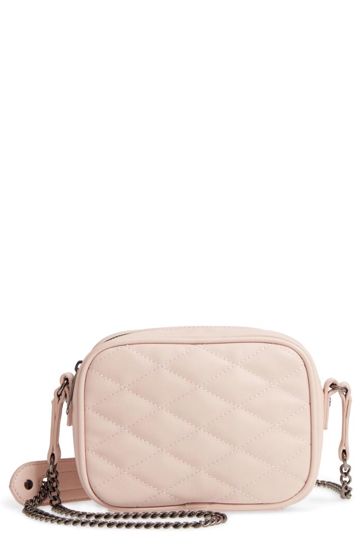 Mali + Lili Taylor Quilted Vegan Leather Crossbody Camera Bag - Pink