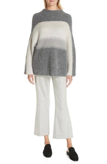 Women's Rag & Bone Holland Stripe Merino Wool & Mohair Blend Sweater, Size - Grey