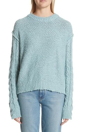 Women's Acne Studios Hila Cable Sleeve Sweater - Blue