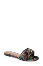 Women's Steve Madden Pomona Crystal Embellished Slide Sandal .5 M - Black