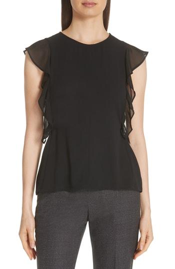 Women's Boss Esvea Ruffled Shell - Black