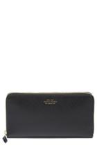 Women's Smythson 'large Panama' Zip Around Wallet - Black