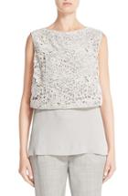 Women's Fabiana Filippi Macrame Tank With Crepe De Chine Underlay