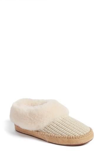 Women's Ugg Wrin Rib-knit & Genuine Shearling Slipper