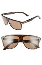 Women's Tom Ford Inigo 59mm Flat Top Sunglasses - Havana/ Green Horn/ Brown