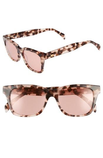 Women's Draper James 52mm Rectangular Sunglasses - Blush Tortoise