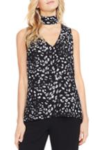 Women's Vince Camuto Animal Whispers Cutout V-neck Blouse - Black