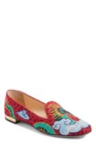 Women's Charlotte Olympia Dragon Slipper Loafer .5 Eu - Red
