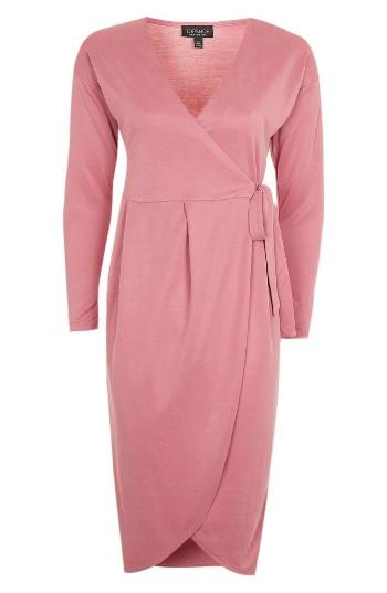 Women's Topshop Dolman Sleeve Wrap Dress Us (fits Like 0-2) - Pink