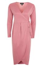 Women's Topshop Dolman Sleeve Wrap Dress Us (fits Like 0-2) - Pink