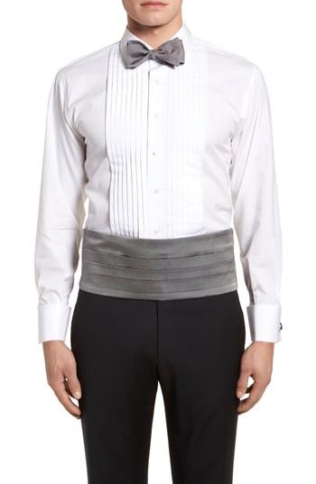 Men's David Donahue Silk Cummerbund & Bow Tie, Size - Grey