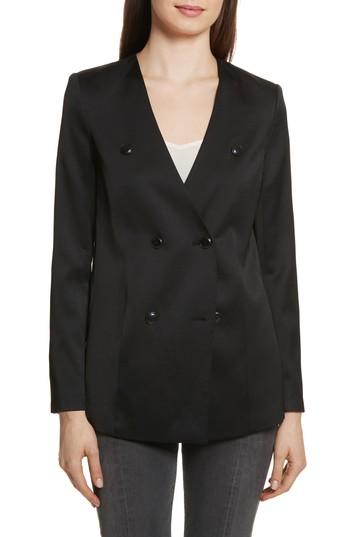 Women's Frame Double-breasted Blazer - Black