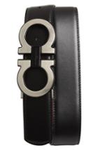 Men's Salvatore Ferragamo Oversize Double Gancini Leather Belt