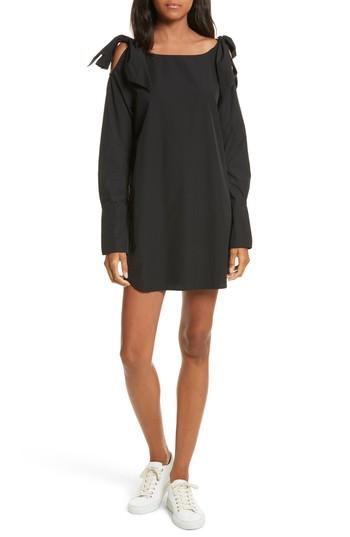 Women's Frame Bow Cold Shoulder Dress - Black