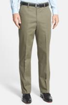 Men's Berle Flat Front Wrinkle Resistant Cotton Trousers X 34 - Green