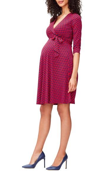 Women's Leota Faux Wrap Maternity Dress - Purple
