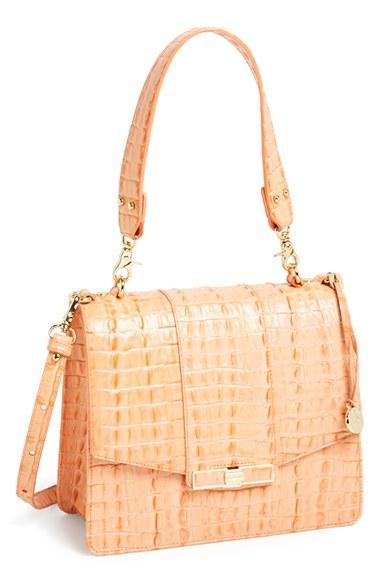 Brahmin 'ophelia' Croc Embossed Leather Shoulder