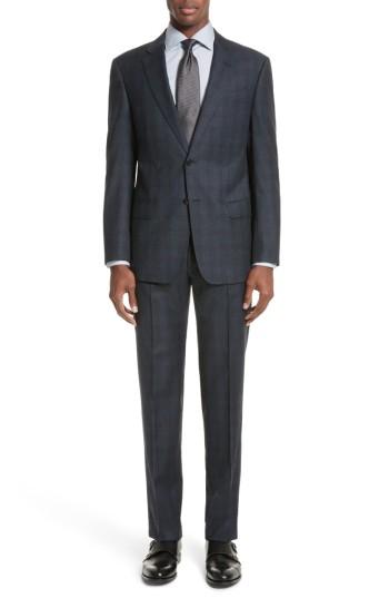 Men's Emporio Armani Trim Fit Plaid Wool Suit