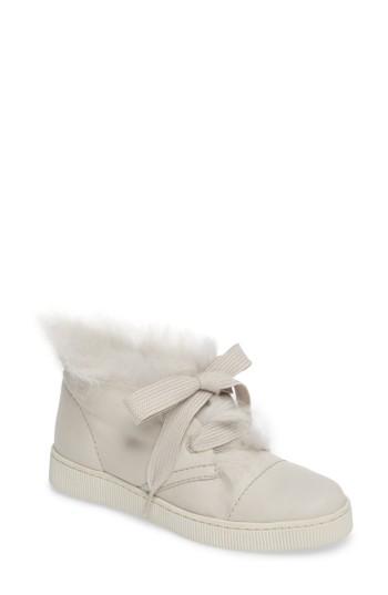 Women's Pedro Garcia Parley Genuine Shearling & Leather Sneaker Us / 35eu - White