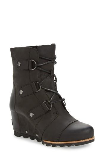 Women's Sorel 'joan Of Arctic' Waterproof Wedge Boot M - Black