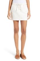Women's Frame Le Mini Lace-up Denim Skirt