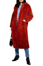 Women's Topshop Luxe Faux Fur Coat Us (fits Like 0) - Metallic