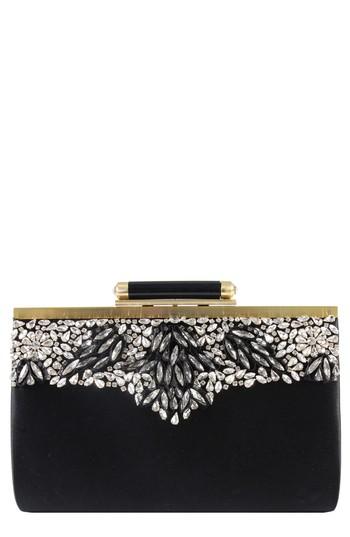 Badgley Mischka Gala Embellished Frame Clutch - Black