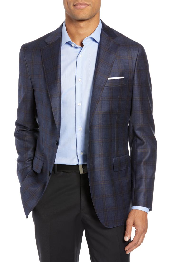 Men's Samuelsohn Classic Fit Plaid Wool Sport Coat