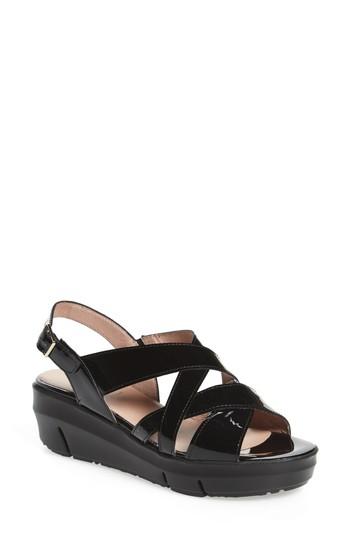 Women's Wonders Platform Wedge Sandal Us / 35eu - Black