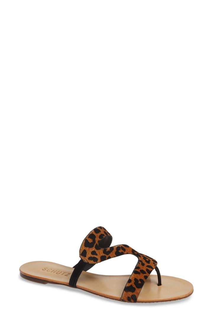 Women's Schutz Erzeli Genuine Calf Hair Slide Sandal M - Black