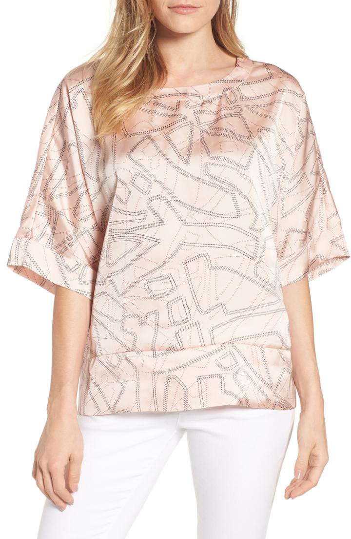Women's Kenneth Cole New York Boxy Crop Satin Tee