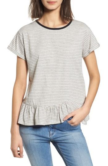 Women's Ten Sixty Sherman Stripe Ruffle Hem Tee - Black