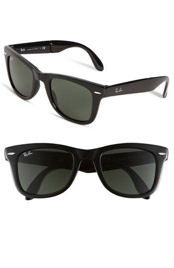 Ray-ban 'folding Wayfarer' 50mm Sunglasses Black One Size