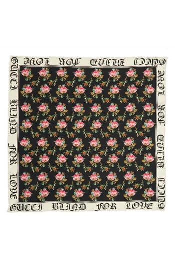 Women's Gucci Blind For Love Rose Foulard Scarf