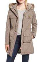 Women's Barbour Imatra Waterproof Jacket With Faux Fur Trim Us / 8 Uk - Beige